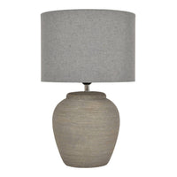 Libra Interiors Baslow Etched Grey Large Ceramic Table Lamp