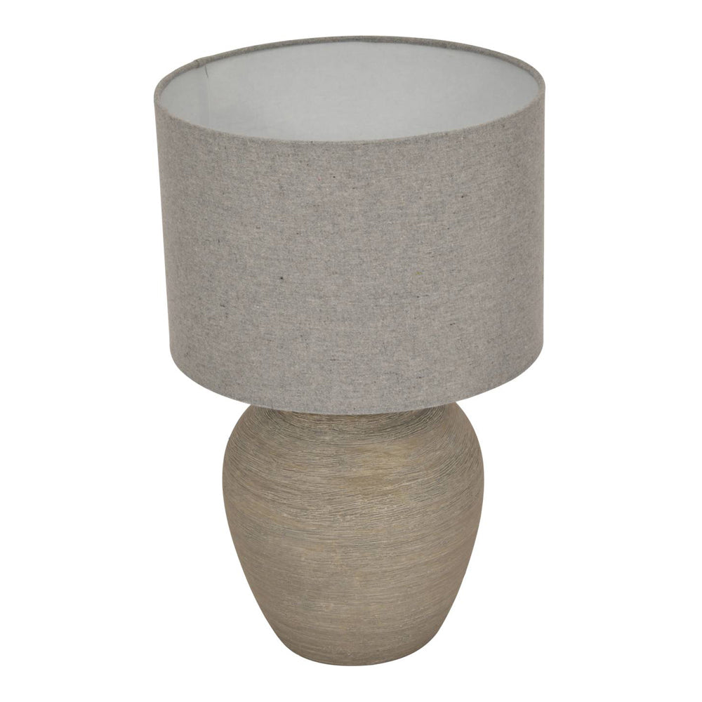 Libra Interiors Baslow Etched Grey Large Ceramic Table Lamp