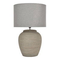 Libra Interiors Baslow Etched Grey Small Ceramic Table Lamp