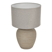 Libra Interiors Baslow Etched Grey Small Ceramic Table Lamp