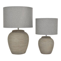 Libra Interiors Baslow Etched Grey Small Ceramic Table Lamp