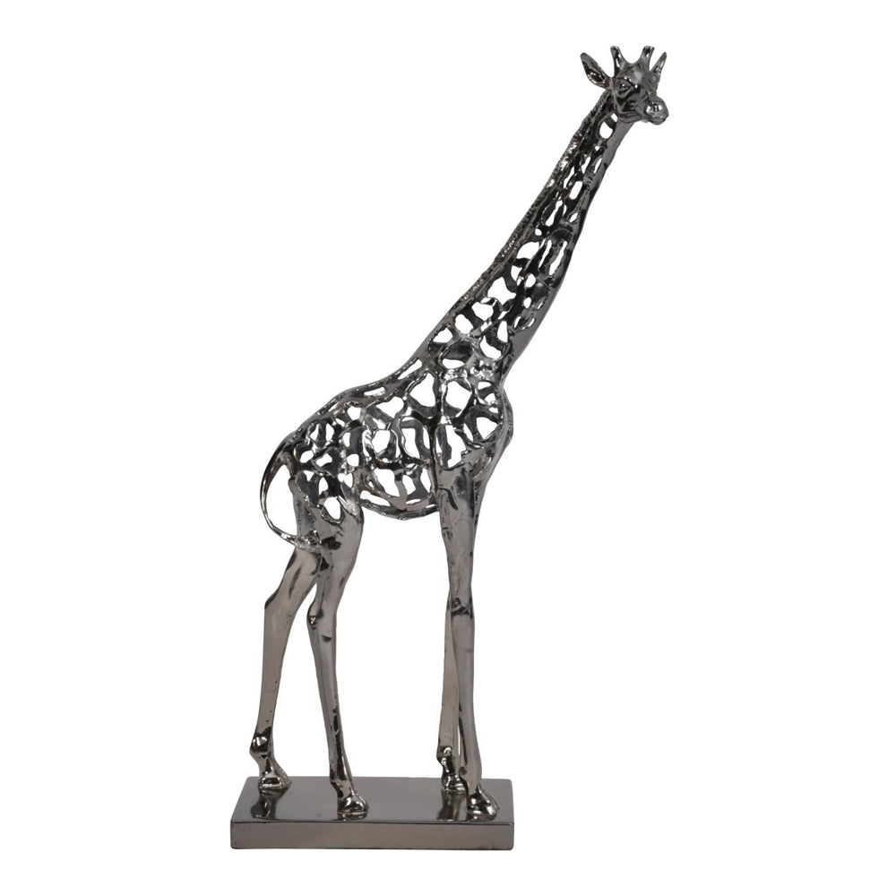 Libra Interiors Courtney Black Nickel Hollow Giraffe 70 cm Sculpture