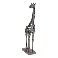 Libra Interiors Courtney Black Nickel Hollow Giraffe 70 cm Sculpture