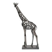 Libra Interiors Courtney Black Nickel Hollow Giraffe 70 cm Sculpture