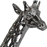 Libra Interiors Courtney Black Nickel Hollow Giraffe 70 cm Sculpture