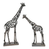 Libra Interiors Courtney Black Nickel Hollow Giraffe 70 cm Sculpture