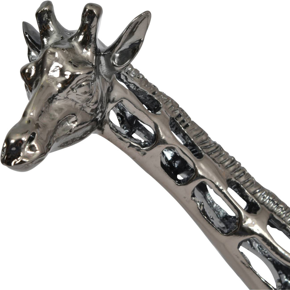 Libra Interiors Courtney Black Nickel Hollow Giraffe 50 cm Sculpture