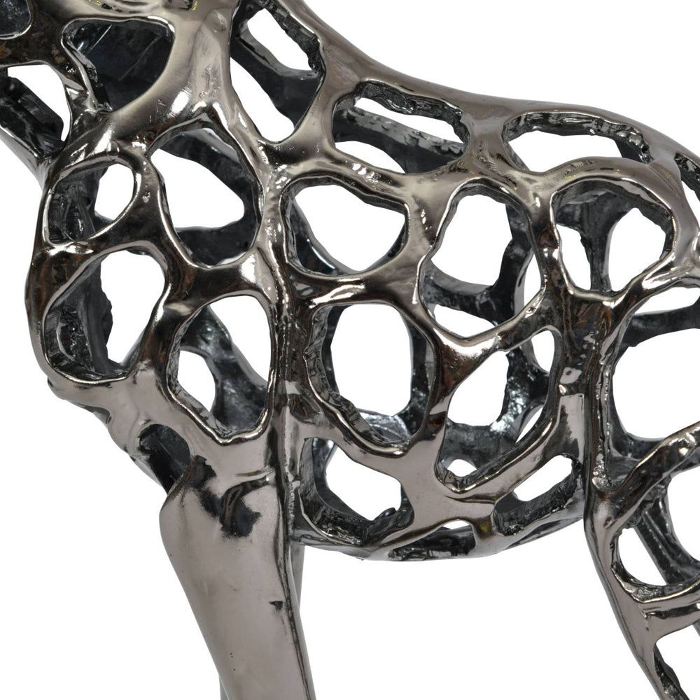 Libra Interiors Courtney Black Nickel Hollow Giraffe 50 cm Sculpture