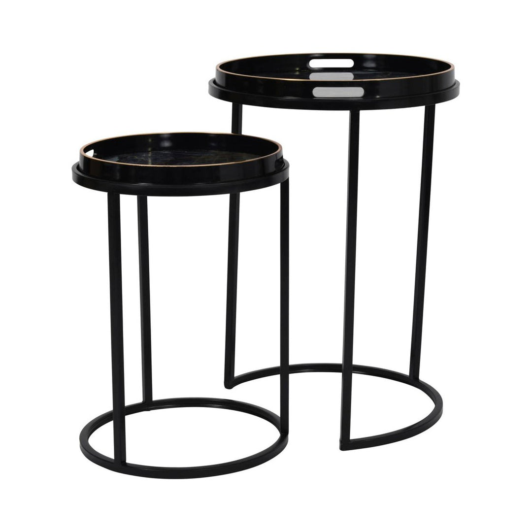 Vesuvius Set of 2 Side Tables - Black & Gold Libra 3