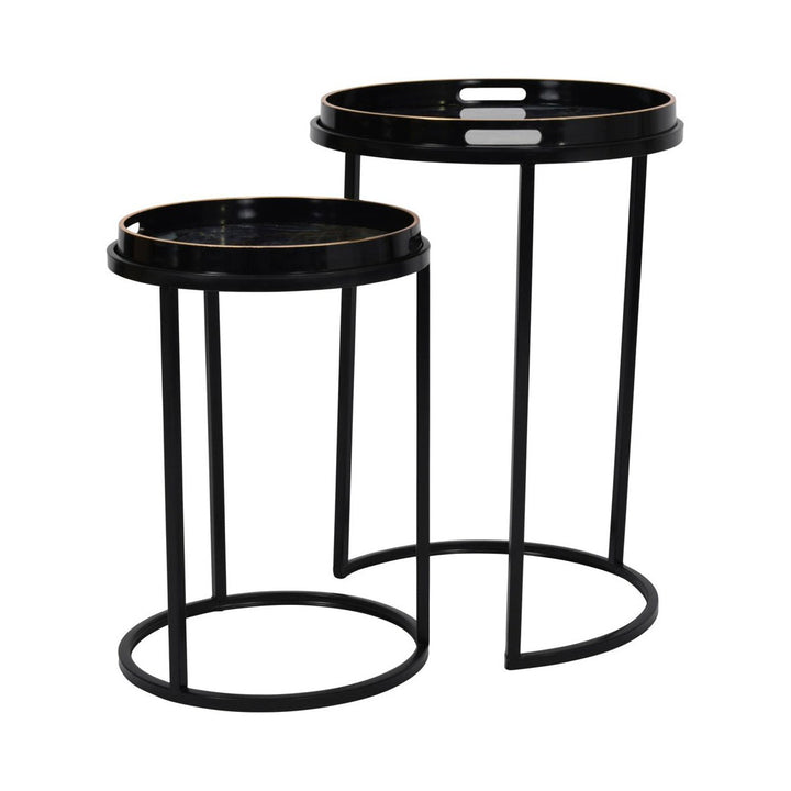 Vesuvius Set of 2 Side Tables - Black & Gold Libra 3