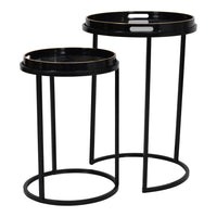 Libra Interiors Vesuvius Black And Gold Set Of 2 Tables