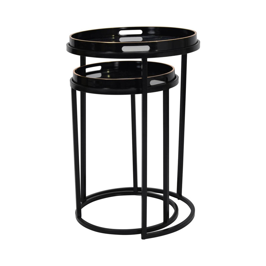 Vesuvius Set of 2 Side Tables - Black & Gold Libra 4