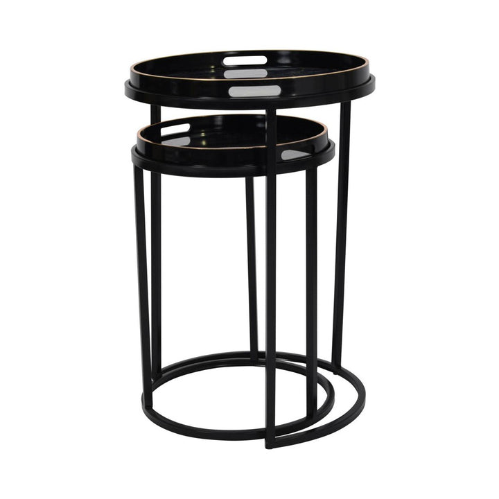 Vesuvius Set of 2 Side Tables - Black & Gold Libra 4