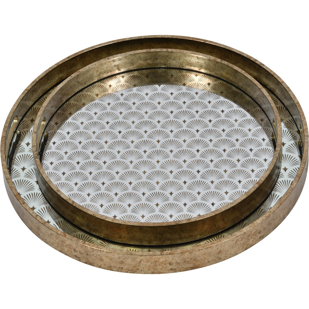 Libra Interiors Deco Scallop Trays Gold