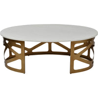 Libra Luxurious Glamour Collection - Metropolitan Coffee Table Satin Bronze Finish With Off-White Marble