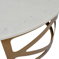 Libra Luxurious Glamour Collection - Metropolitan Coffee Table Satin Bronze Finish With Off-White Marble