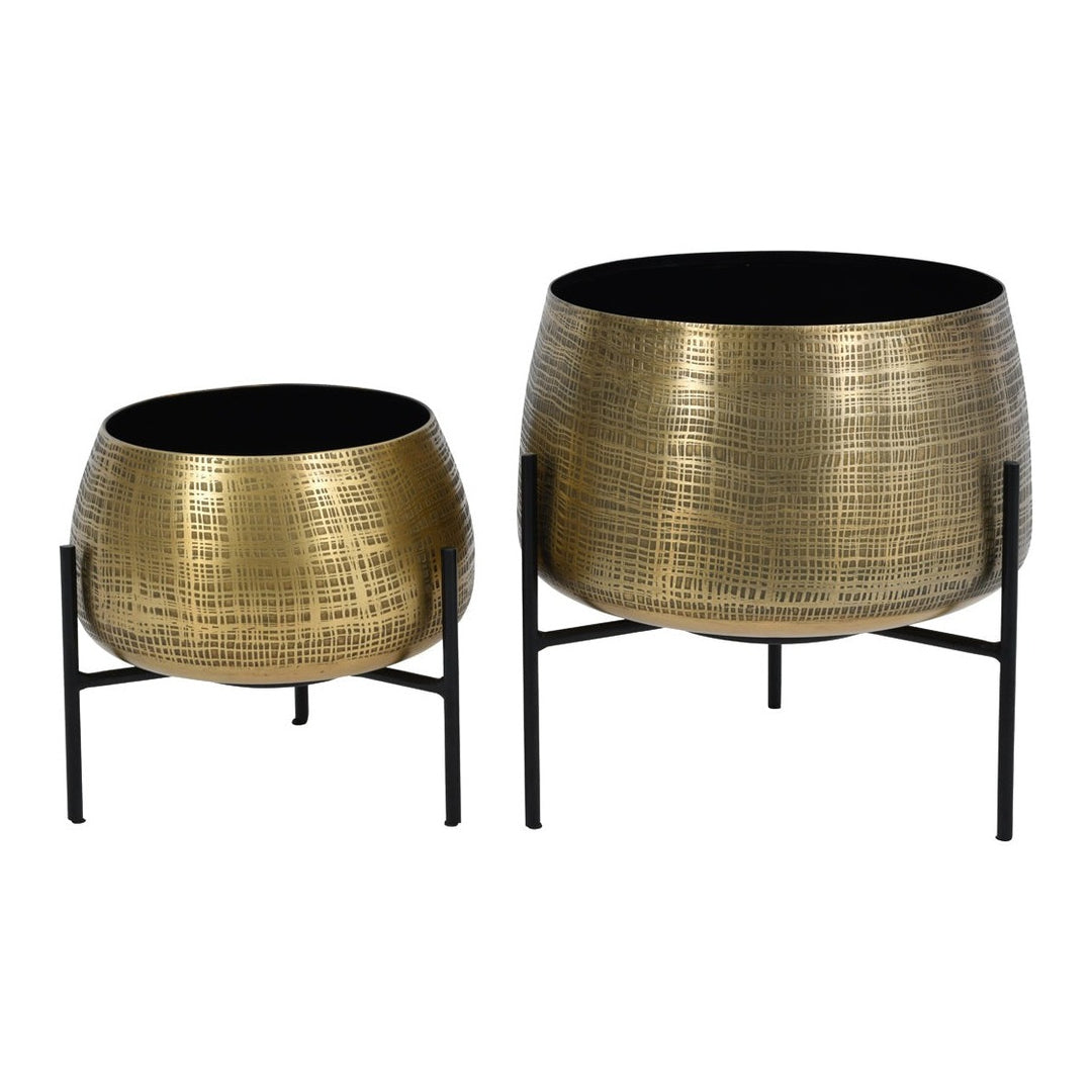 Clyde Tabletop Planters - Brass Libra 1