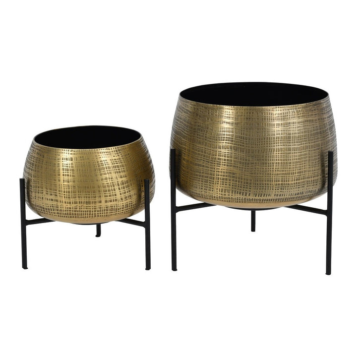 Clyde Tabletop Planters - Brass Libra 1