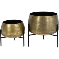 Libra Interiors Clyde Tabletop Planters Brass