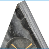 Libra Interiors Grey Marble Triangular Mantel Clock