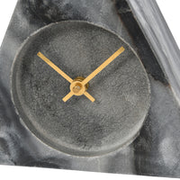 Libra Interiors Grey Marble Triangular Mantel Clock