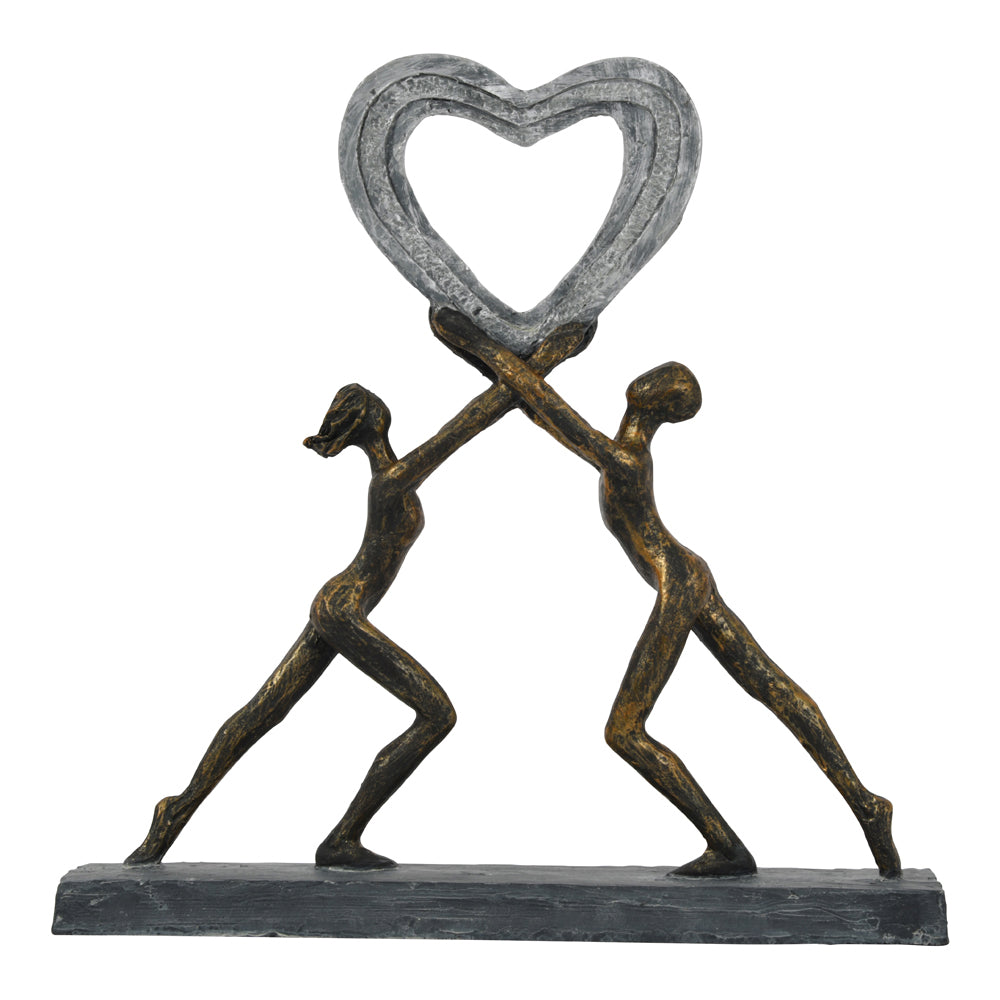 Libra Interiors Uplifting Love Couple With Heart Resin Sculpture