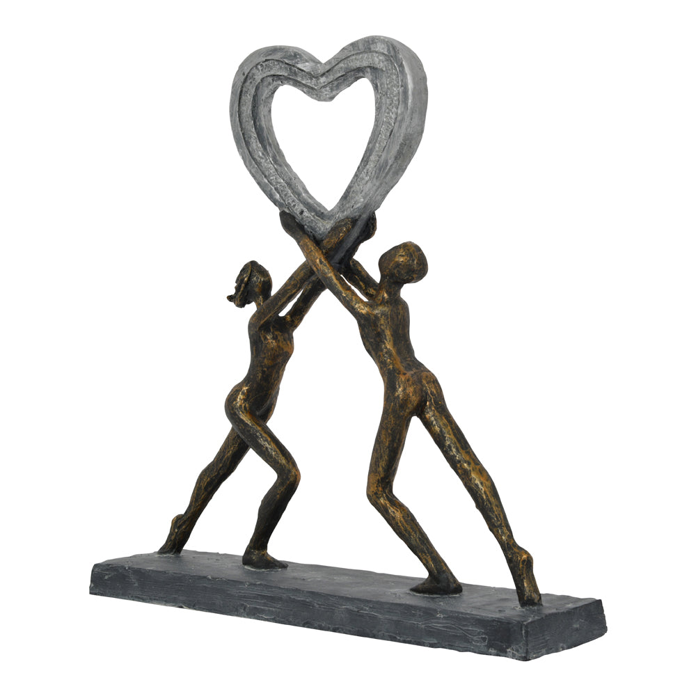 Libra Interiors Uplifting Love Couple With Heart Resin Sculpture
