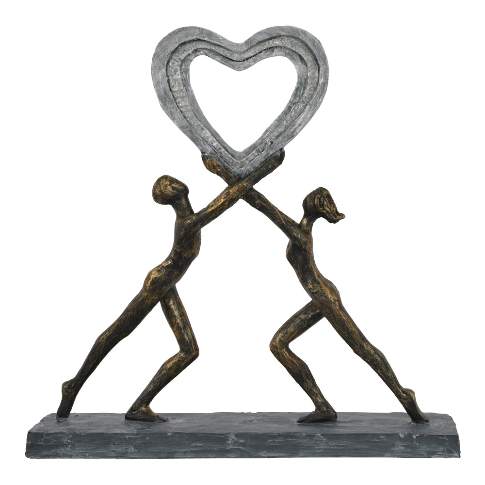 Libra Interiors Uplifting Love Couple With Heart Resin Sculpture