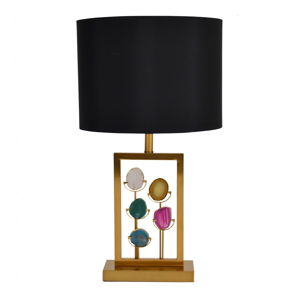 Libra Interiors Brass And Agate Framed Table Lamp Base Only