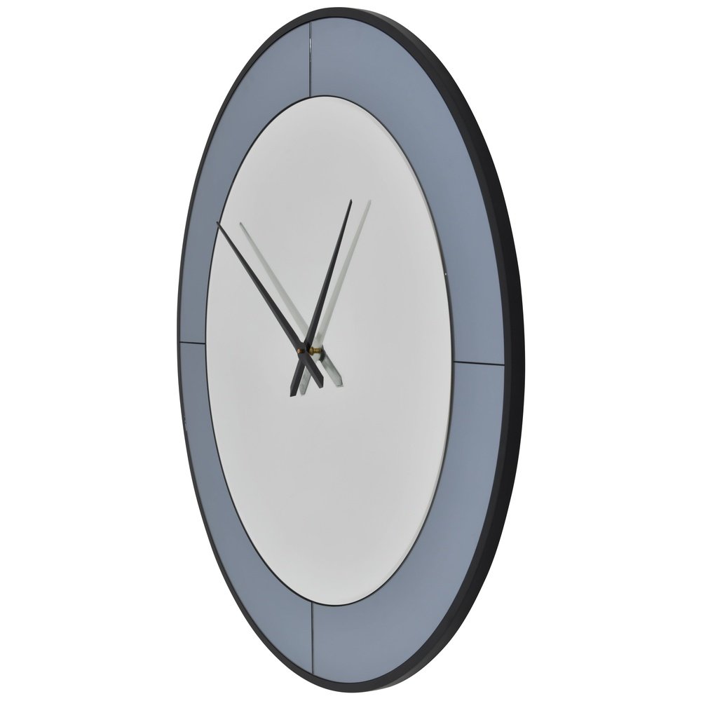 Libra Interiors Two Tone Mirrored Round Clock