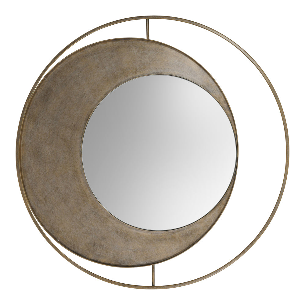 Libra Interiors Concentric Circles Iron Mirror Aged Gold