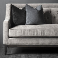 Libra Interiors Theodore Buttoned Sofa in Warm Grey