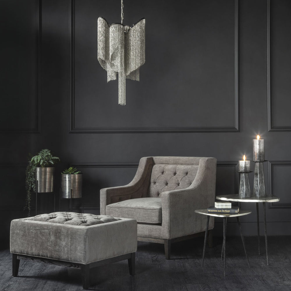 Theodore Buttoned Stool - Warm Grey Libra 2