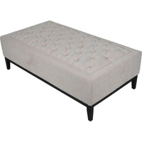 Libra Interiors Theodore Buttoned X-Large Ottoman in Ivory Fabric