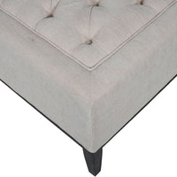 Libra Interiors Theodore Buttoned X-Large Ottoman in Ivory Fabric