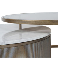 Libra Interiors Set of 2 Belvedere Nesting Coffee Tables in Aged Gold