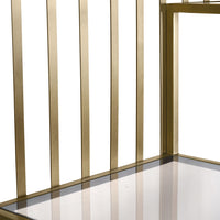 Libra Interiors Set of 2 Westley Shelving Units in Dark Gold with Brown Tinted Glass