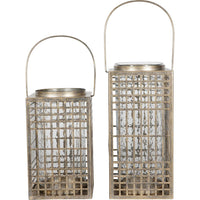 Libra Interiors Barossa Fretwork Square Lantern in Aged Gold