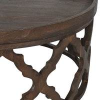 Libra Interiors Kielder Solid Carved Wooden Coffee Table in Dark Brown