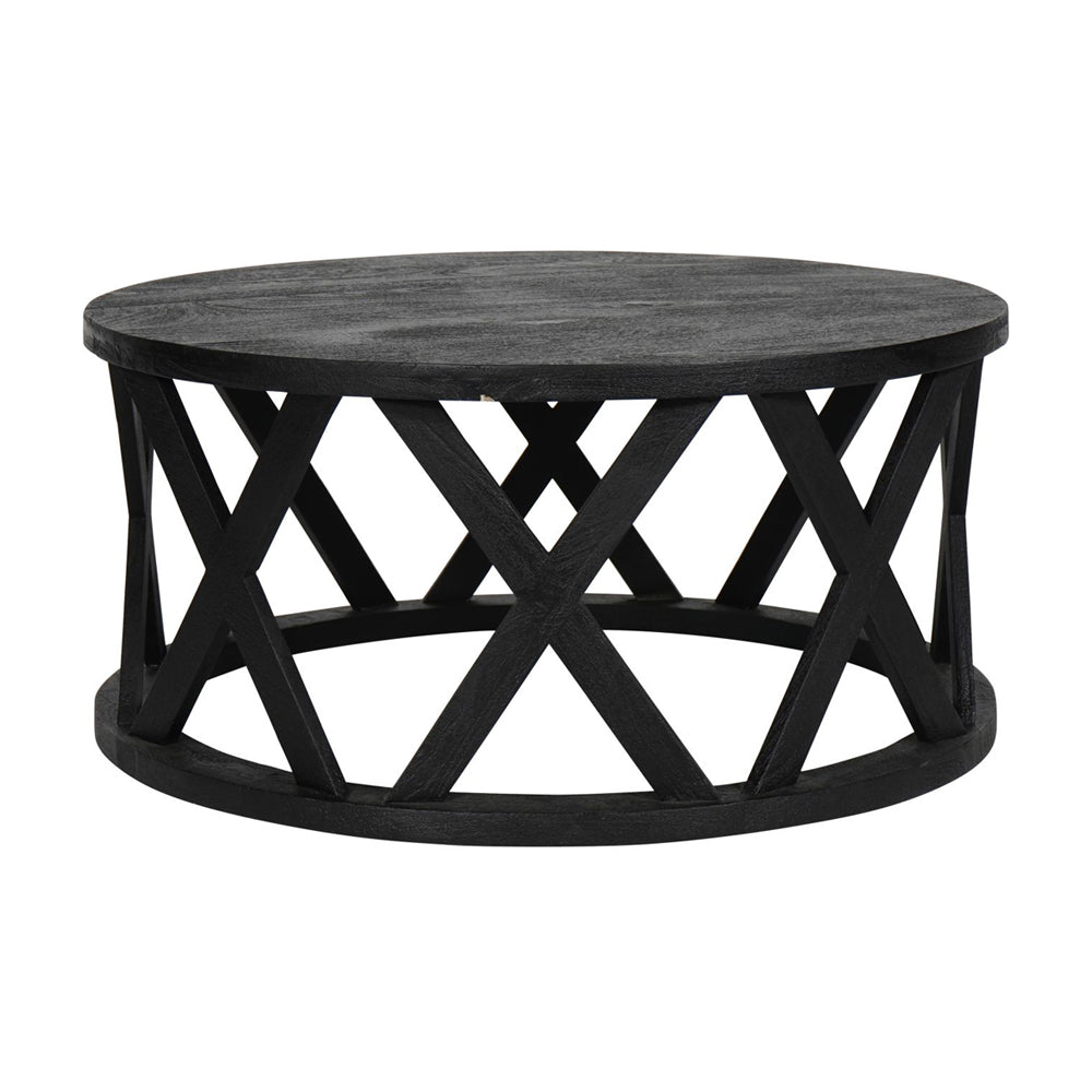 Libra Interiors Cali Solid Wooden Coffee Table in Black