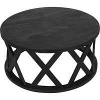 Libra Interiors Cali Solid Wooden Coffee Table in Black