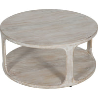 Libra Interiors Beadnell Solid Carved Wooden Coffee Table in Whitewash Finish