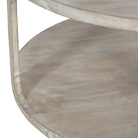 Libra Interiors Beadnell Solid Carved Wooden Coffee Table in Whitewash Finish