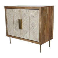 Libra Interiors Linden Bone and Mango Wood 2 Door Cabinet