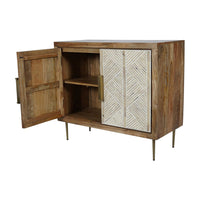 Libra Interiors Linden Bone and Mango Wood 2 Door Cabinet