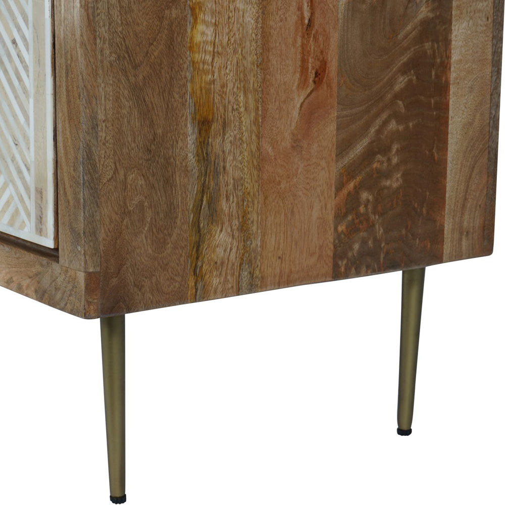 Libra Interiors Linden Bone and Mango Wood 2 Door Cabinet