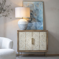 Libra Interiors Linden Bone and Mango Wood 2 Door Cabinet