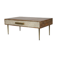 Libra Interiors Linden Bone and Mango wood Coffee Table