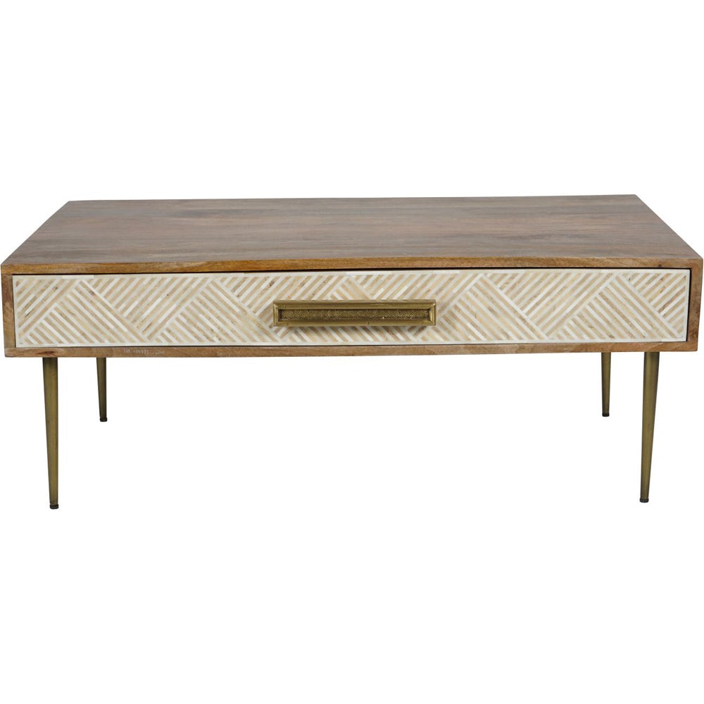 Libra Interiors Linden Bone and Mango wood Coffee Table