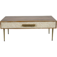 Libra Interiors Linden Bone and Mango wood Coffee Table